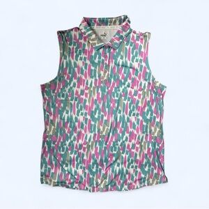 SOLD💙Puma Cloudspun Three Brush Sleeveless Golf Polo in Bright White/Mauve Pop